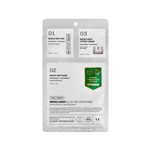 VT Reedle Shot All In One 3 Step Mask – 1.5g + 25g + 1.5g | Microneedle-Inspired Hydration & Firming Treatment VT Reedle Shot All In One 3 Step Mask 1.5g+25g+1.5g - Glam Global UKVT