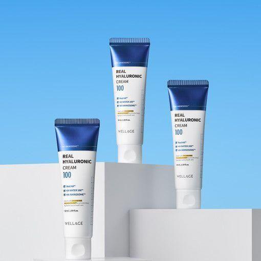 WELLAGE Real Hyaluronic 100 Cream – 50ml | Deep 100-Hour Hydration & Skin Barrier Boost WELLAGE Real Hyaluronic 100 Cream 50ml - Glam Global UKWELLAGE