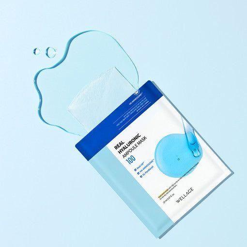 WELLAGE Real Hyaluronic Ampoule Mask Sheet – 20ml x 10 Count | Intense Hydration & Skin Soothing Care WELLAGE Real Hyaluronic Ampoule Mask Sheet 20ml X 10P - Glam Global UKWELLAGE