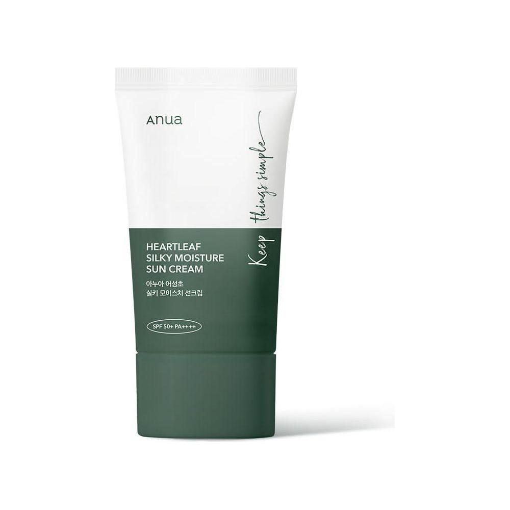 Anua Heartleaf Silky Moisture Sunscreen SPF50+ PA++++ (50ml) – Hydrating & Soothing UV Protection Anua HEARTLEAF SILKY MOISTURE SUNSCREEN 50ml - Glam Global UKAnua