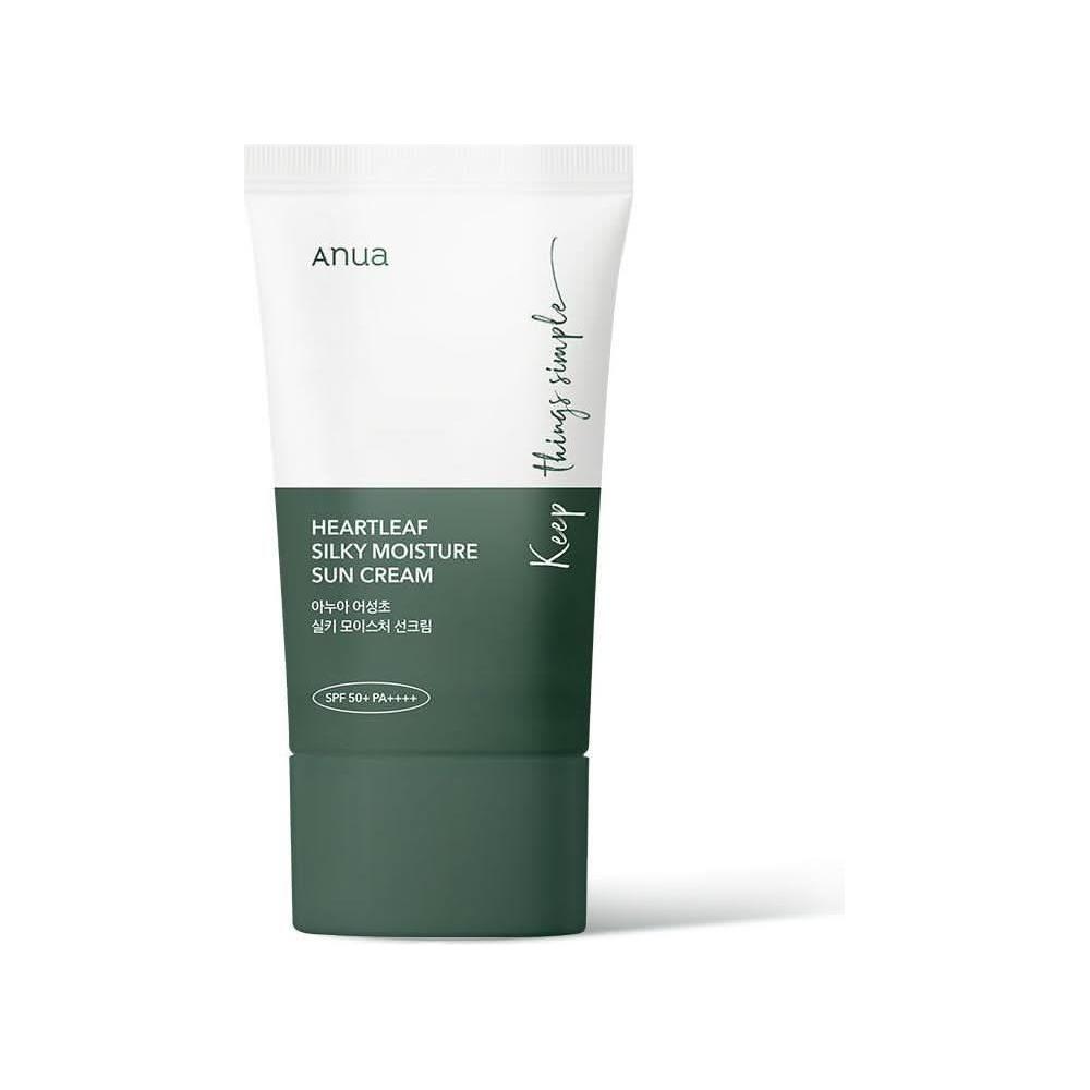 Anua Heartleaf Silky Moisture Sunscreen SPF50+ PA++++ (50ml) – Hydrating & Soothing UV Protection Anua HEARTLEAF SILKY MOISTURE SUNSCREEN 50ml - Glam Global UKAnua