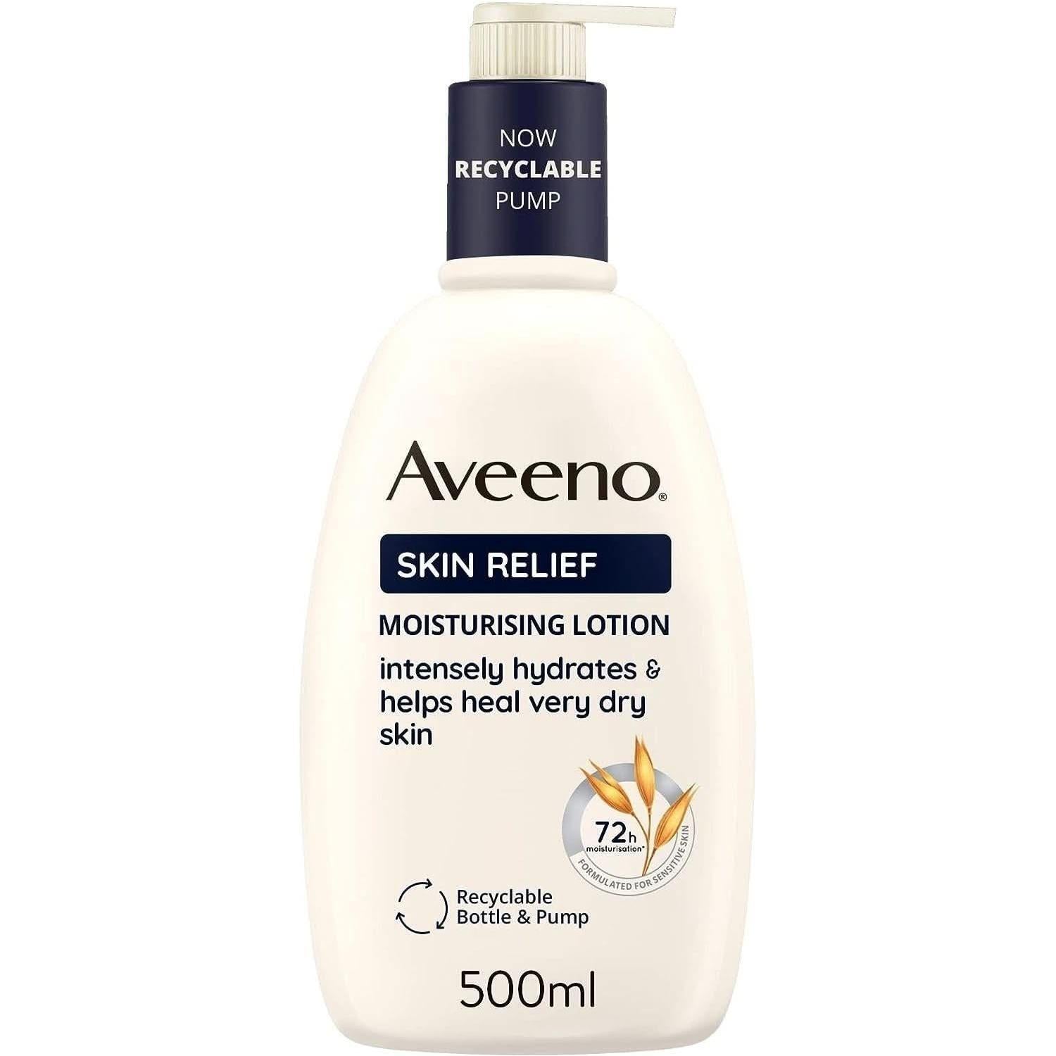 Aveeno Skin Relief Moisturising Lotion – 500ml | Soothe & Hydrate Very Dry, Irritable Skin Aveeno Skin Relief Moisturising Lotion - 500ml - Glam Global UKAveeno