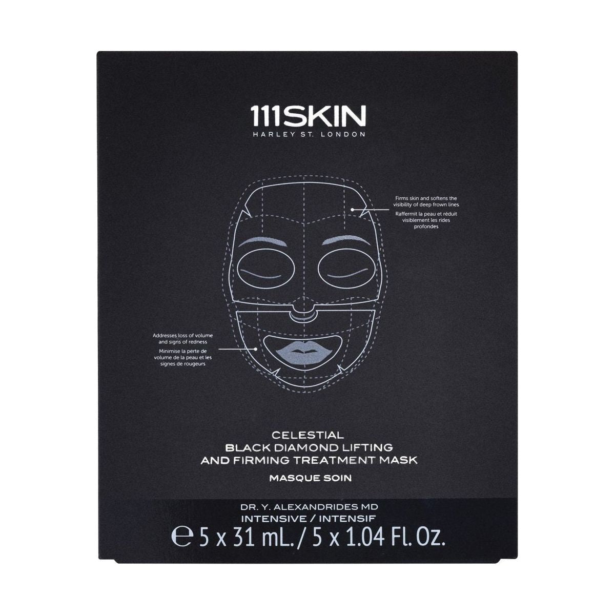 111SKIN Celestial Black Diamond Lifting & Firming Treatment Mask (5 Count) | Full-Face Sculpting, Lifting & Rejuvenation 111SKIN Celestial Black Diamond Lifting and Firming Treatment Mask Box - Glam Global UK111SKIN