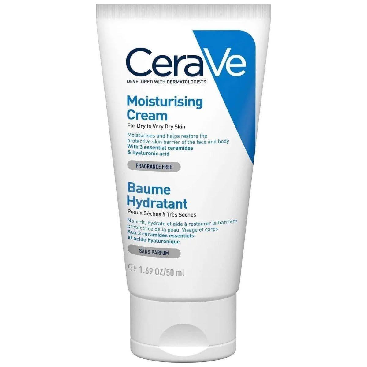 CeraVe Moisturising Cream – 340g | Intense 24-Hour Hydration for Dry to Very Dry Skin CeraVe | Moisturising Cream | 50ml - Glam Global UKCeraVe