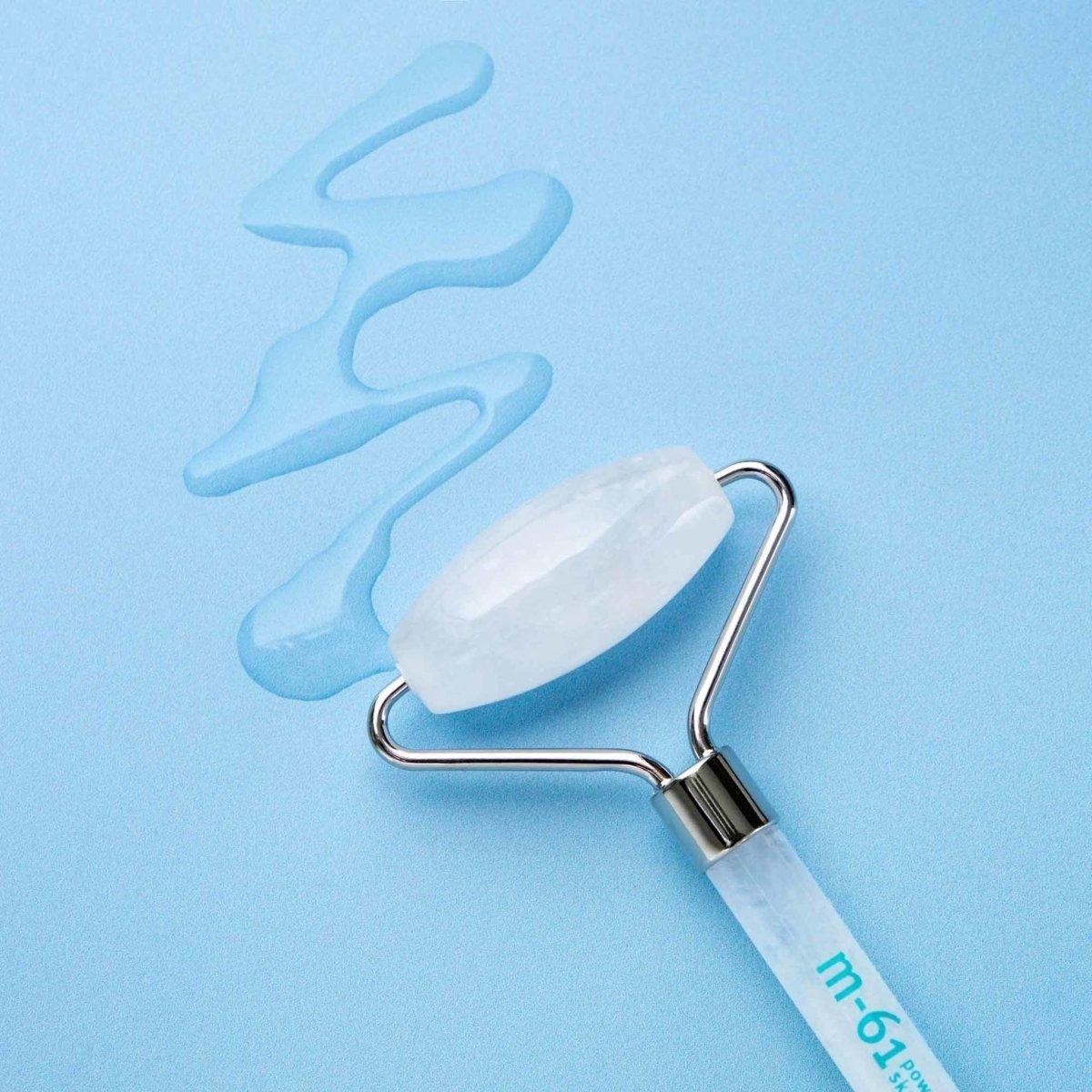M-61 Clear Quartz Face Roller | Dual-Ended De-Puffing Tool for Radiant, Sculpted Skin M - 61 Clear Quartz Face Roller - Glam Global UKM - 61