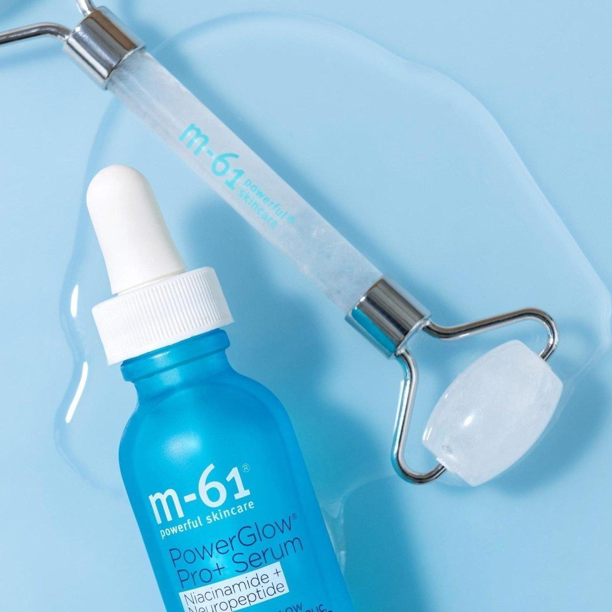 M-61 Clear Quartz Face Roller | Dual-Ended De-Puffing Tool for Radiant, Sculpted Skin M - 61 Clear Quartz Face Roller - Glam Global UKM - 61