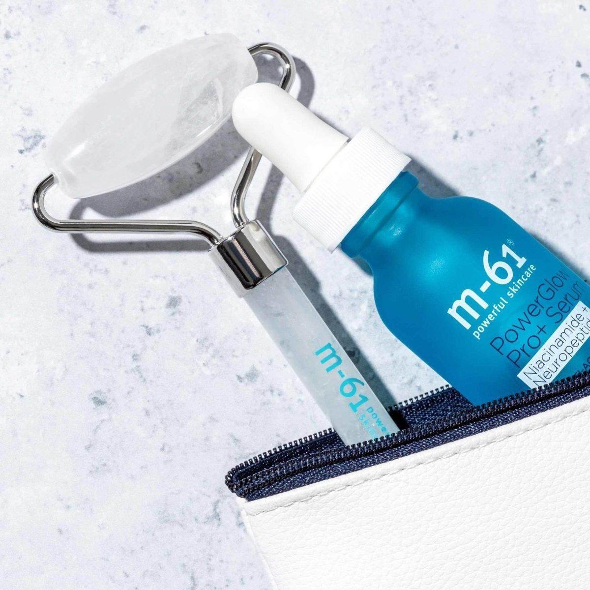 M-61 Clear Quartz Face Roller | Dual-Ended De-Puffing Tool for Radiant, Sculpted Skin M - 61 Clear Quartz Face Roller - Glam Global UKM - 61