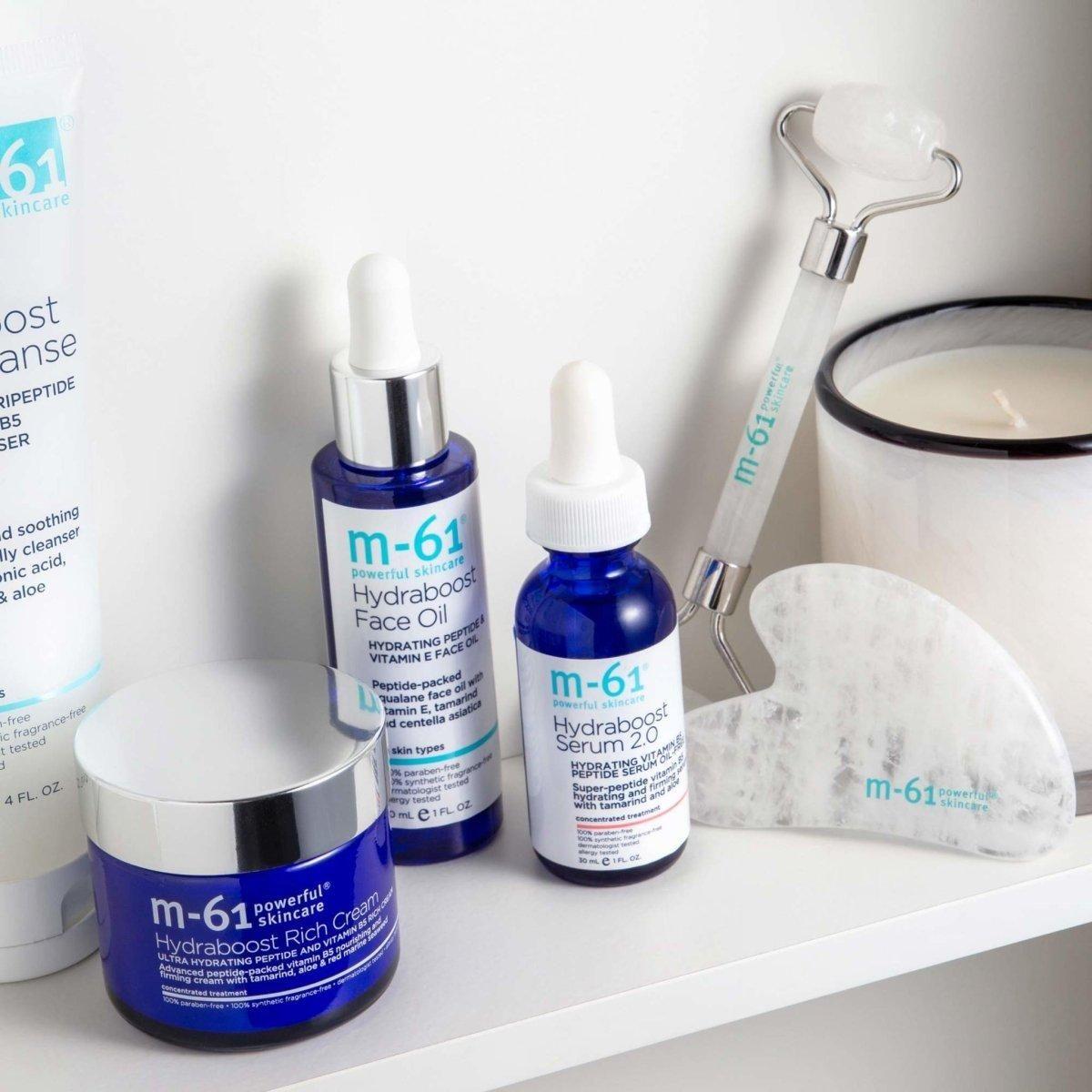 M-61 Clear Quartz Face Roller | Dual-Ended De-Puffing Tool for Radiant, Sculpted Skin M - 61 Clear Quartz Face Roller - Glam Global UKM - 61