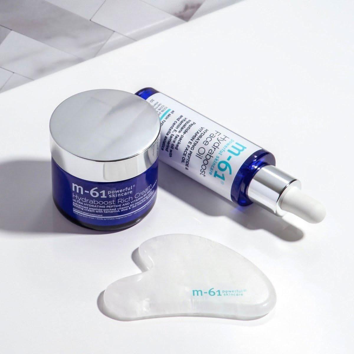 M-61 Clear Quartz Gua Sha | Natural Facial Massage Tool for Detox, Glow & Lymphatic Drainage M - 61 Clear Quartz Gua Sha - Glam Global UKM - 61