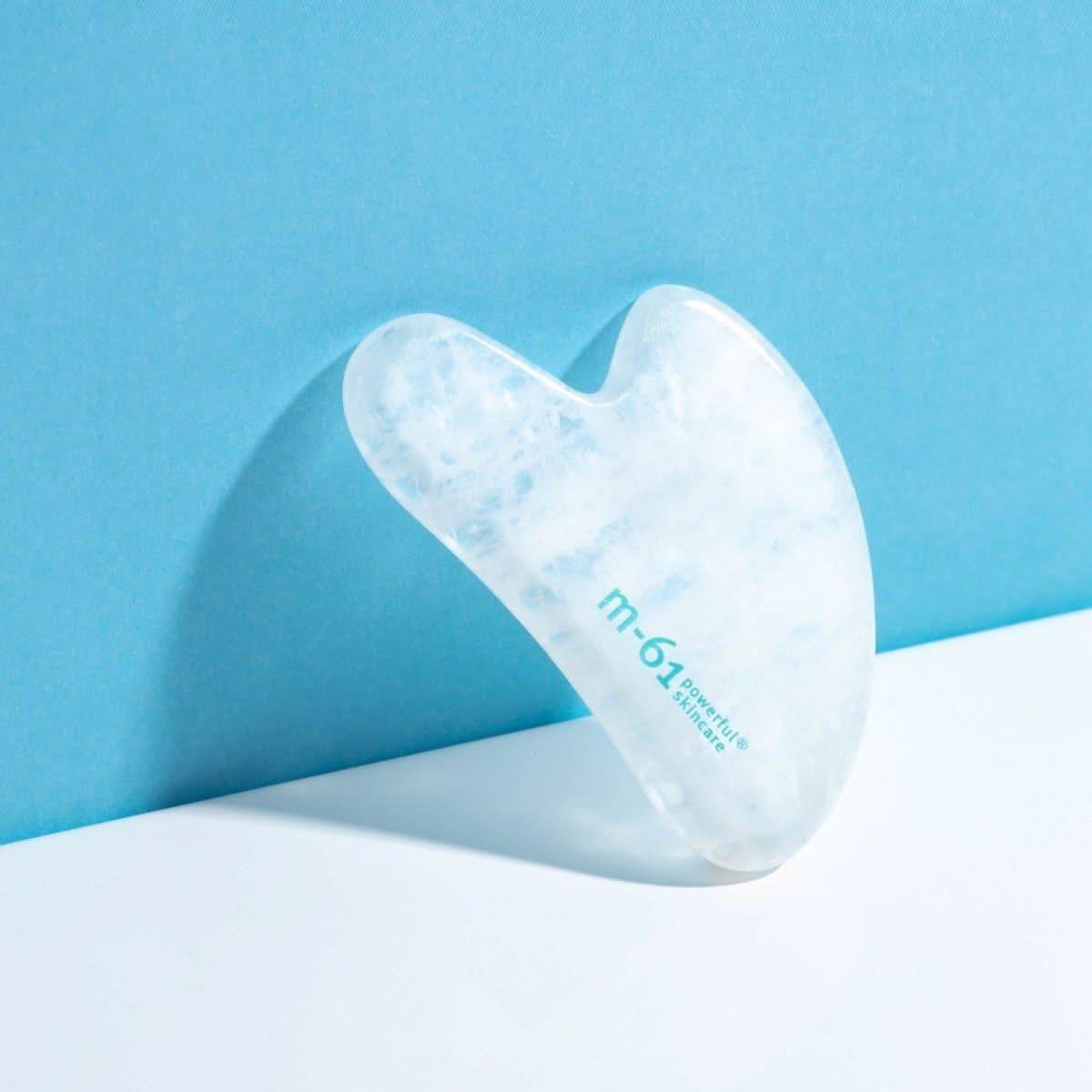 M-61 Clear Quartz Gua Sha | Natural Facial Massage Tool for Detox, Glow & Lymphatic Drainage M - 61 Clear Quartz Gua Sha - Glam Global UKM - 61