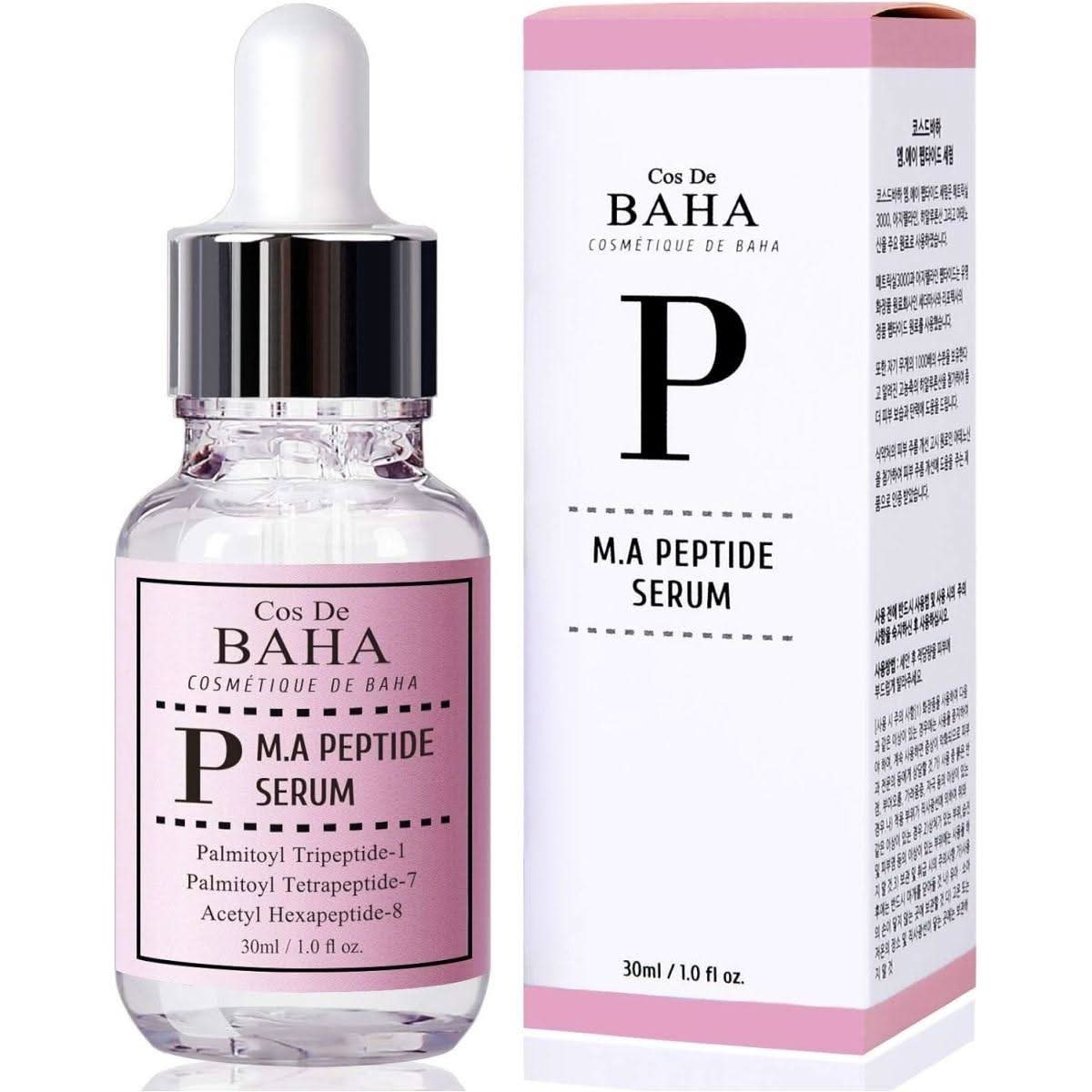 Sérum visage complexe peptidique Cos de Baha avec Matrixyl 3000 Argireline - 60 ml Cos de Baha Peptide Complex Facial Serum with Matrixyl 3000 Argireline - 60 ml - Glam Global UKCos De Baha