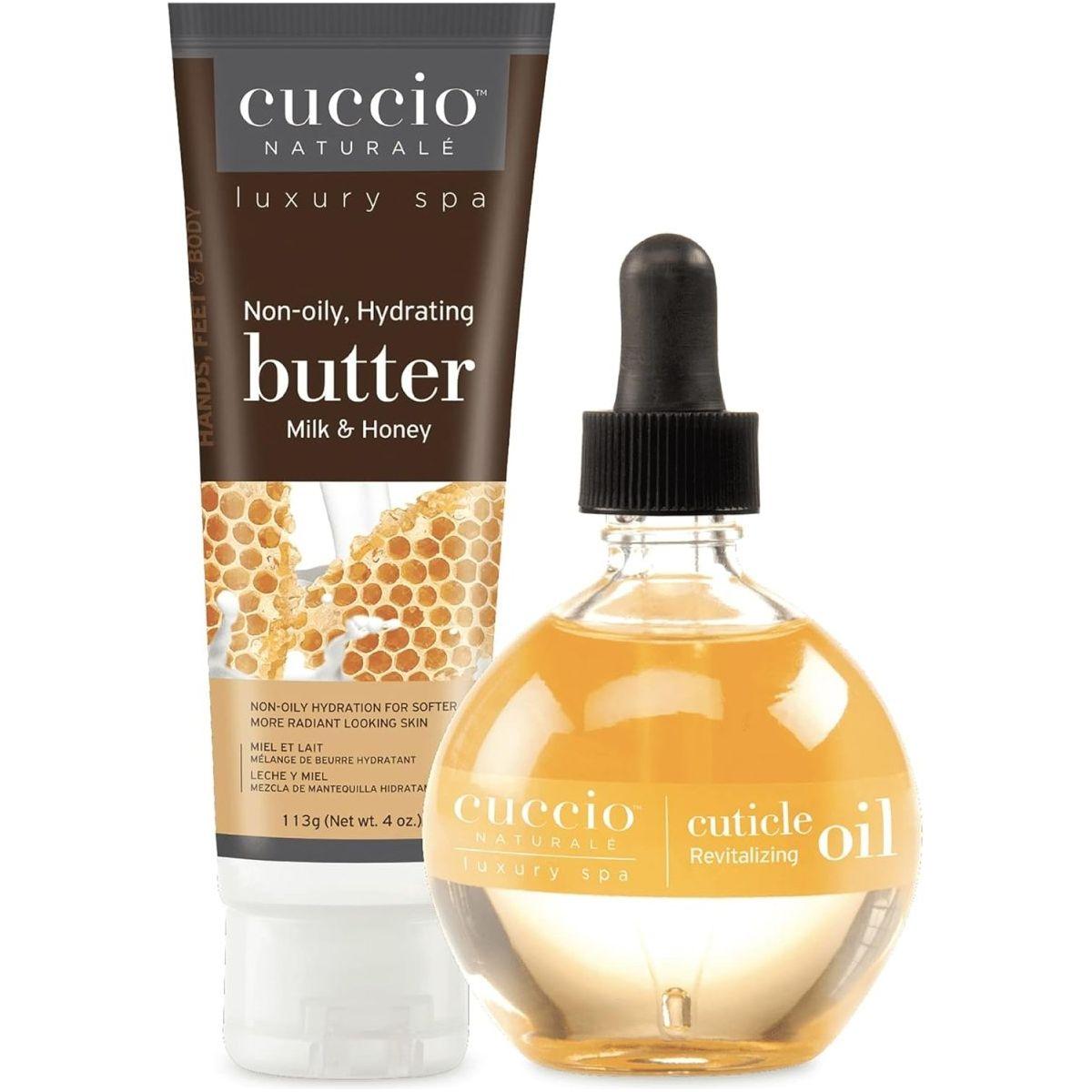 CUCCIO Milk and Honey Hydration Essentials – 73ml Cuticle Oil & 120ml Butter | Nourishing Spa-Quality Hydration CUCCIO Milk and Honey Hydration Essentials - 73ml Cuticle Oil & 120ml Butter - Glam Global UKCUCCIO