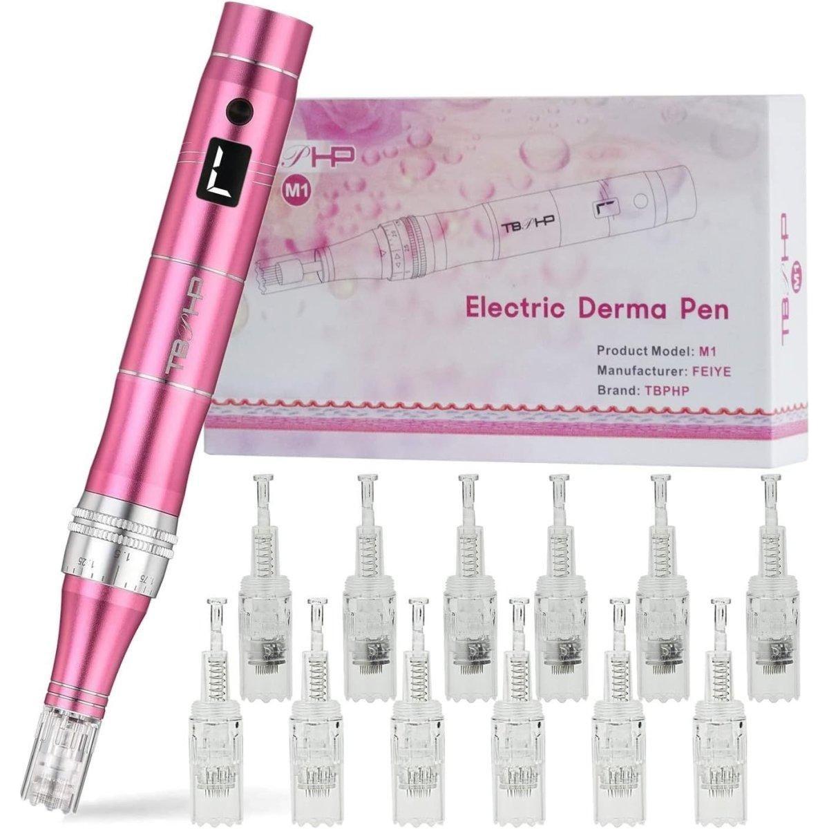 Stylo de beauté électrique sans fil Dermapen TBPHP M1 (12 cartouches) rose Dermapen TBPHP M1 Electric Wireless Beauty Pen (12 Cartridges) Pink - Glam Global UKDermapen