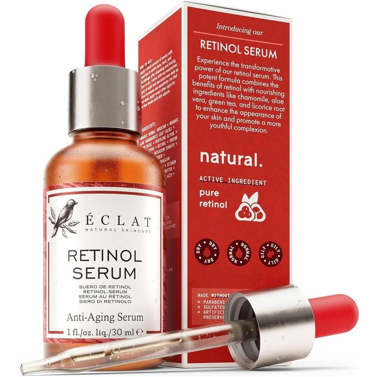 Eclat Pure Retinol Serum for Face & Neck (2.5%) – 30ml | Skin Rejuvenation & Ageless Beauty Eclat Pure Retinol Serum for Face & Neck (2.5%) - 30ml - Glam Global UKEclat