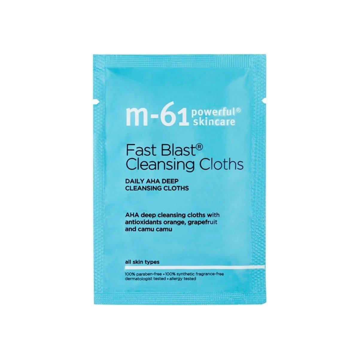 M-61 Fast Blast Cleansing Cloths – 30 Treatments | Daily AHA Exfoliating Wipes with Orange & Camu M - 61 Fast Blast Cleansing Cloths - 30 Treatments - Glam Global UKM - 61
