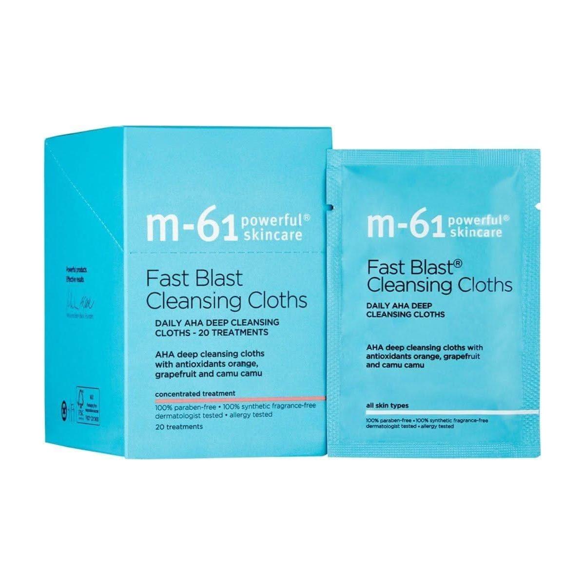 M-61 Fast Blast Cleansing Cloths – 30 Treatments | Daily AHA Exfoliating Wipes with Orange & Camu M - 61 Fast Blast Cleansing Cloths - 30 Treatments - Glam Global UKM - 61