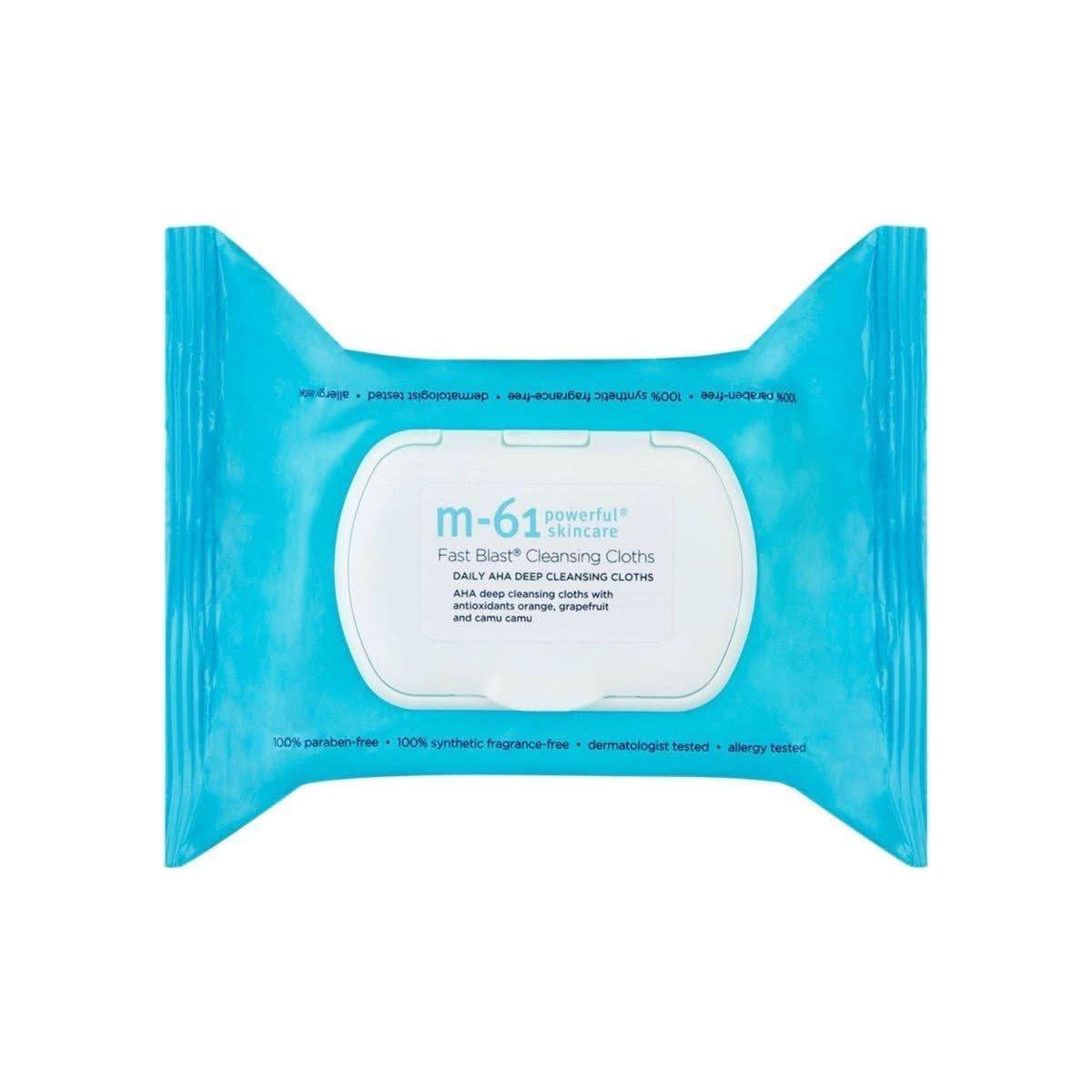 M-61 Fast Blast Cleansing Cloths – 30 Treatments | Daily AHA Exfoliating Wipes with Orange & Camu M - 61 Fast Blast Cleansing Cloths - 30 Treatments - Glam Global UKM - 61