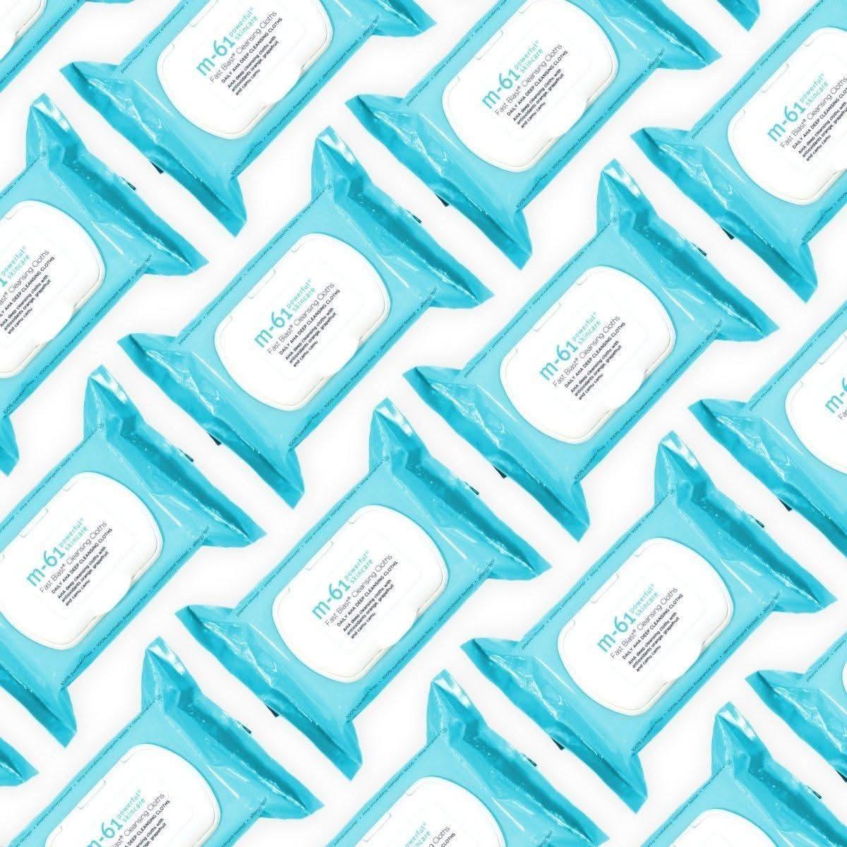 M-61 Fast Blast Cleansing Cloths – 30 Treatments | Daily AHA Exfoliating Wipes with Orange & Camu M - 61 Fast Blast Cleansing Cloths - 30 Treatments - Glam Global UKM - 61