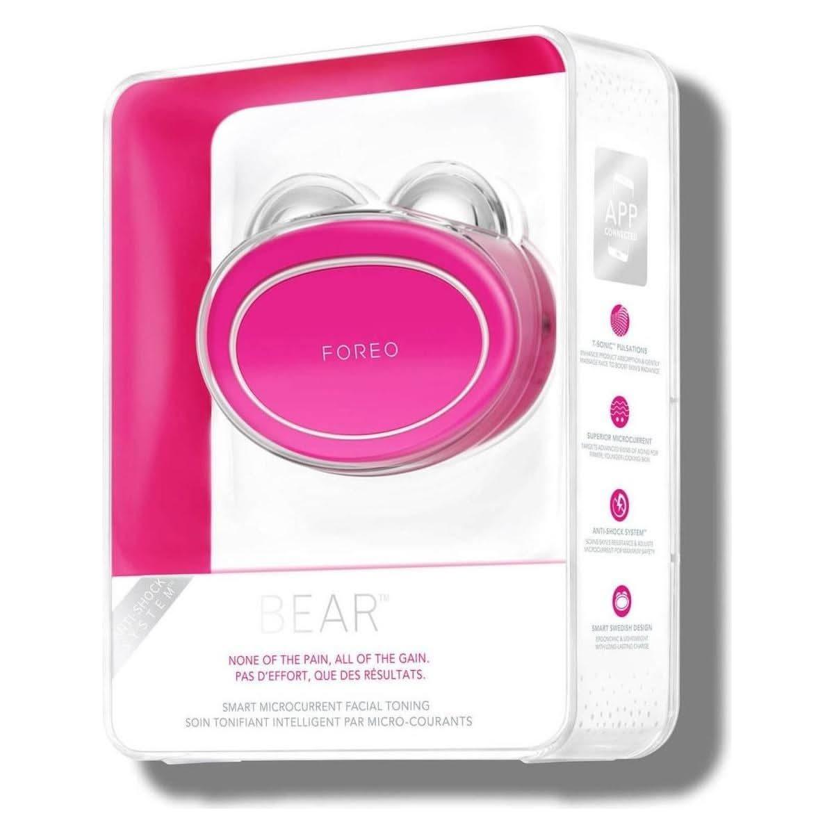 Dispositivo de estiramiento facial inteligente con microcorriente Foreo Bear (fucsia) Foreo Bear Smart Microcurrent Face Lift Device (Fuchsia) - Glam Global UKForeo