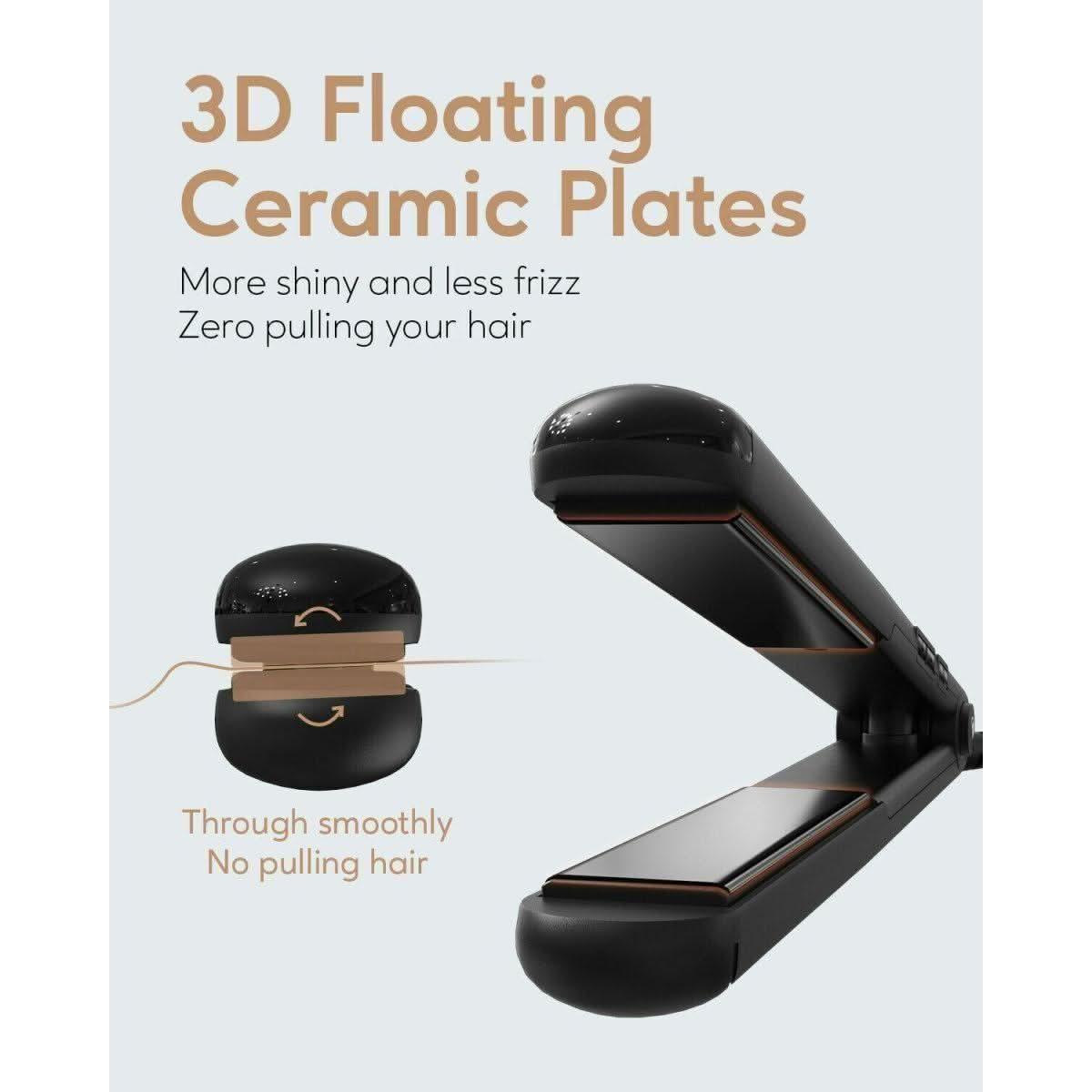 KIPOZI 1In Plancha de pelo 2 en 1 Rizador de pelo Cerámica Portátil Calentamiento rápido KIPOZI 1In Hair Straightener 2 in 1 Hair Curler Ceramic Portable Fast Heating - Glam Global UKKIPOZI
