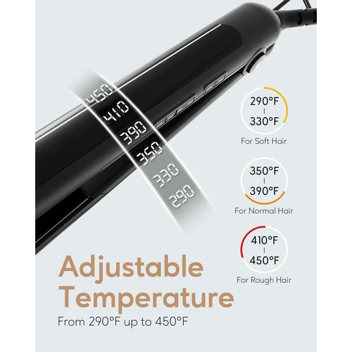 KIPOZI 1In Plancha de pelo 2 en 1 Rizador de pelo Cerámica Portátil Calentamiento rápido KIPOZI 1In Hair Straightener 2 in 1 Hair Curler Ceramic Portable Fast Heating - Glam Global UKKIPOZI