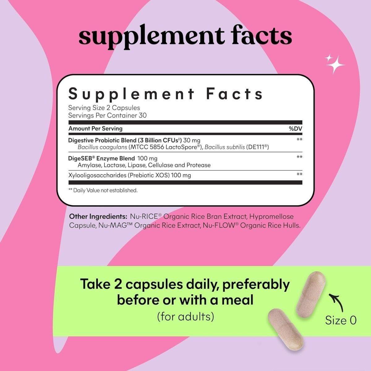Lemme Debloat Daily Digestive Enzymes & 3-in-1 Prebiotic – 60 Capsules | Bloat Relief with Enzymes, Probiotics & Prebiotics Lemme Debloat Daily Digestive Enzymes & 3 - in - 1 Prebiotic - 60 Ct - Glam Global UKLemme