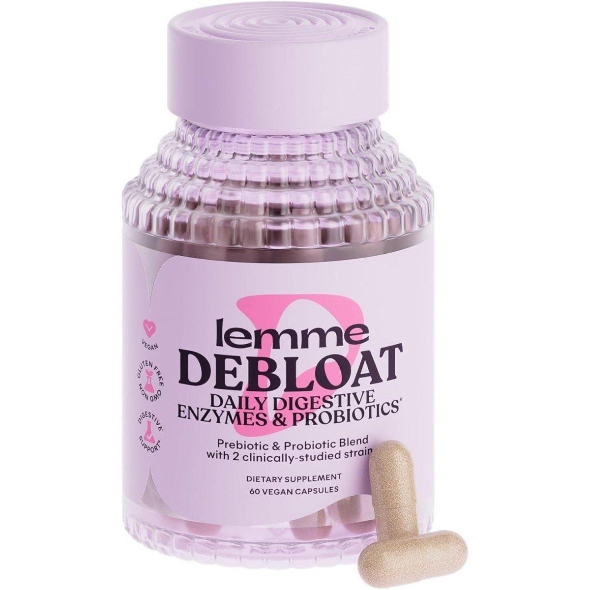 Lemme Debloat Daily Digestive Enzymes & 3-in-1 Prebiotic – 60 Capsules | Bloat Relief with Enzymes, Probiotics & Prebiotics Lemme Debloat Daily Digestive Enzymes & 3 - in - 1 Prebiotic - 60 Ct - Glam Global UKLemme