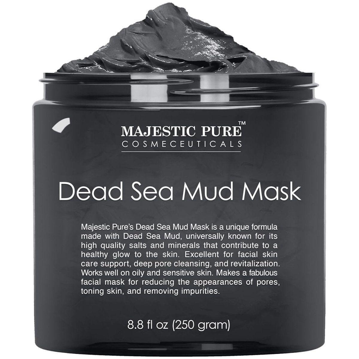 Majestic Pure Dead Sea Mud Mask – 250g | Deep Cleansing & Pore-Refining Face & Body Treatment with Aloe Vera & Jojoba Oil Majestic Pure Dead Sea Mud Mask - 248ml - Glam Global UKMajestic Pure