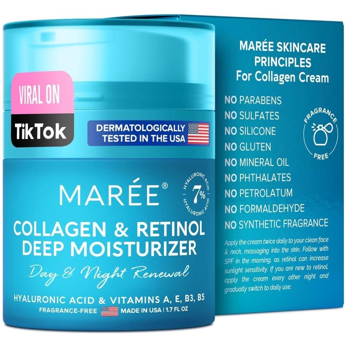 Maree Collagen & Retinol Day & Night Deep Moisturizer – 50ml | Anti-Aging, Hydrating & Collagen-Boosting Face Cream Maree Collagen & Retinol Day & Night Deep Moisturizer - 50ml - Glam Global UKMaree