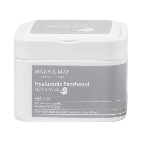 MARY & MAY Hyaluronic Panthenol Hydra Mask Sheets – 30 Sheets | Deep Hydration & Barrier Support for Sensitive Skin MARY & MAY Hyaluronic Panthenol Hydra Mask Sheets - 30 Sheets | Deep Hydration & Skin Barrier Care - Glam Global UKMARY & MAY