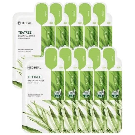 MEDIHEAL Tea Tree Essential Mask Sheet – 10 Pack | Clear & Calm Blemish-Prone Skin MEDIHEAL Tea Tree Essential Mask Sheet 10P - Glam Global UKMEDIHEAL