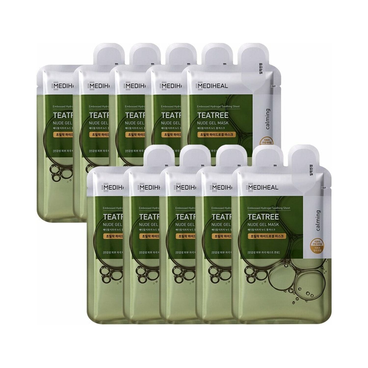 MEDIHEAL Tea Tree Nude Gel Mask Sheet – 10 Pack | Soothing & Cooling Hydrogel Treatment MEDIHEAL Tea Tree Nude Gel Mask Sheet 10p - Glam Global UKMEDIHEAL