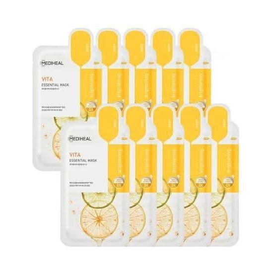 MEDIHEAL Vita Essential Mask Sheet – 10 Pack | Brighten, Revive & Balance Skin in 15 Minutes MEDIHEAL Vita Essential Mask Sheet 10P - Glam Global UKMEDIHEAL