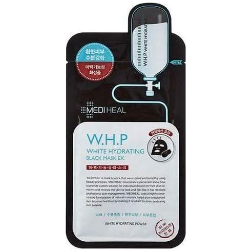 MEDIHEAL W.H.P White Hydrating Black Mask EX – 25ml x 10 Pack | Brightening & Moisture-Boosting Sheet Mask MEDIHEAL W.H.P White Hydrating Black Mask EX 25ml x 10ea - Glam Global UKMEDIHEAL