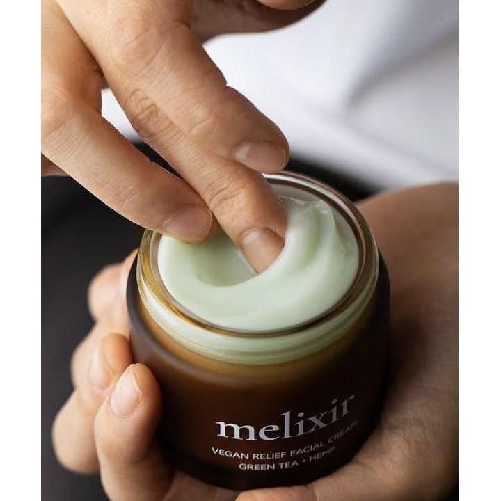 melixir Vegan Relief Facial Cream – 80ml | Soothing Gel-Cream with Hemp Seed & Green Tea melixir Vegan Relief Facial Cream 80ml - Glam Global UKmelixir