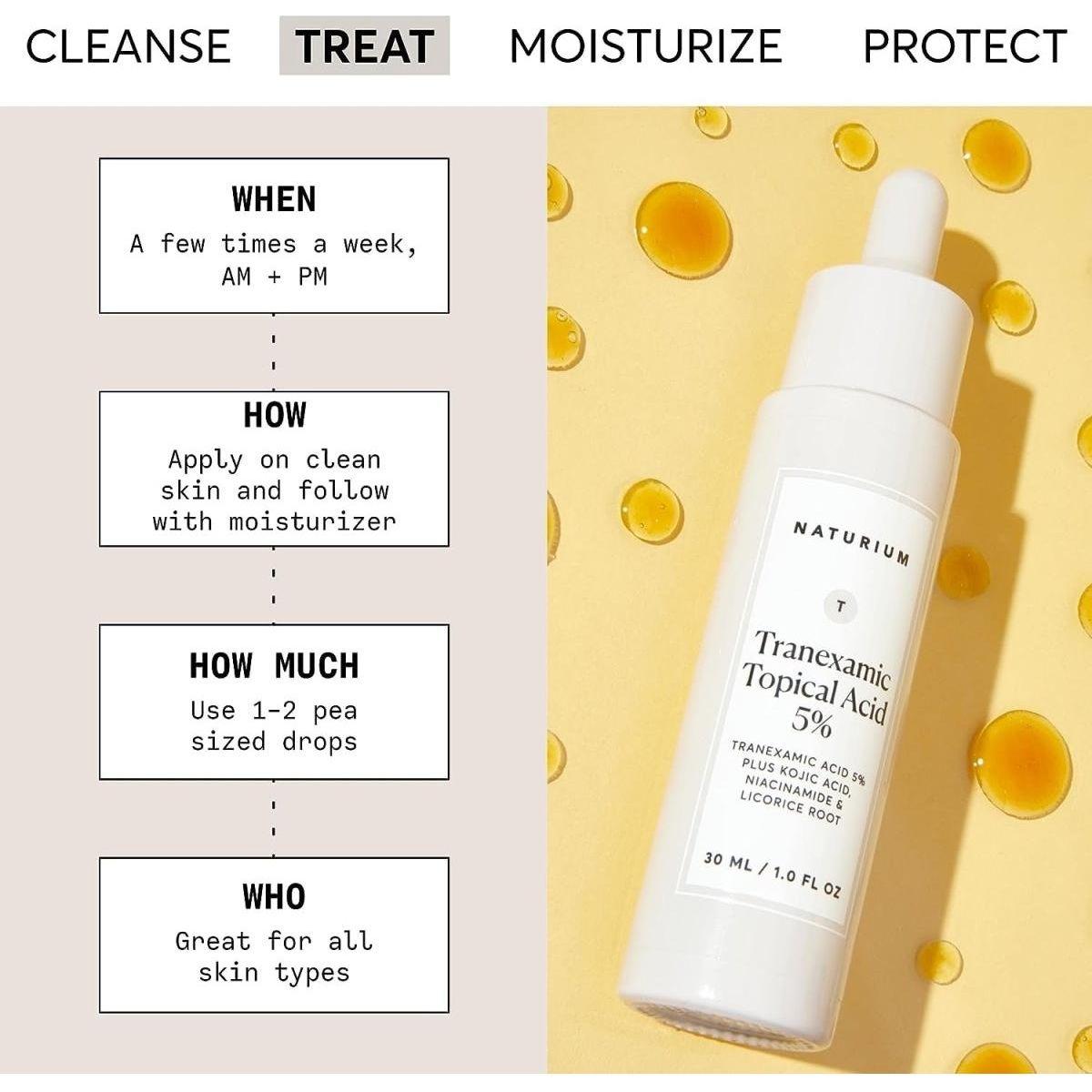 Naturium Tranexamic Topical Acid 5% Serum – 30ml | Brightening & Tone-Correcting Treatment for Discolouration & Hyperpigmentation Naturium Tranexamic Topical Acid 5% - 30ml - Glam Global UKNaturium