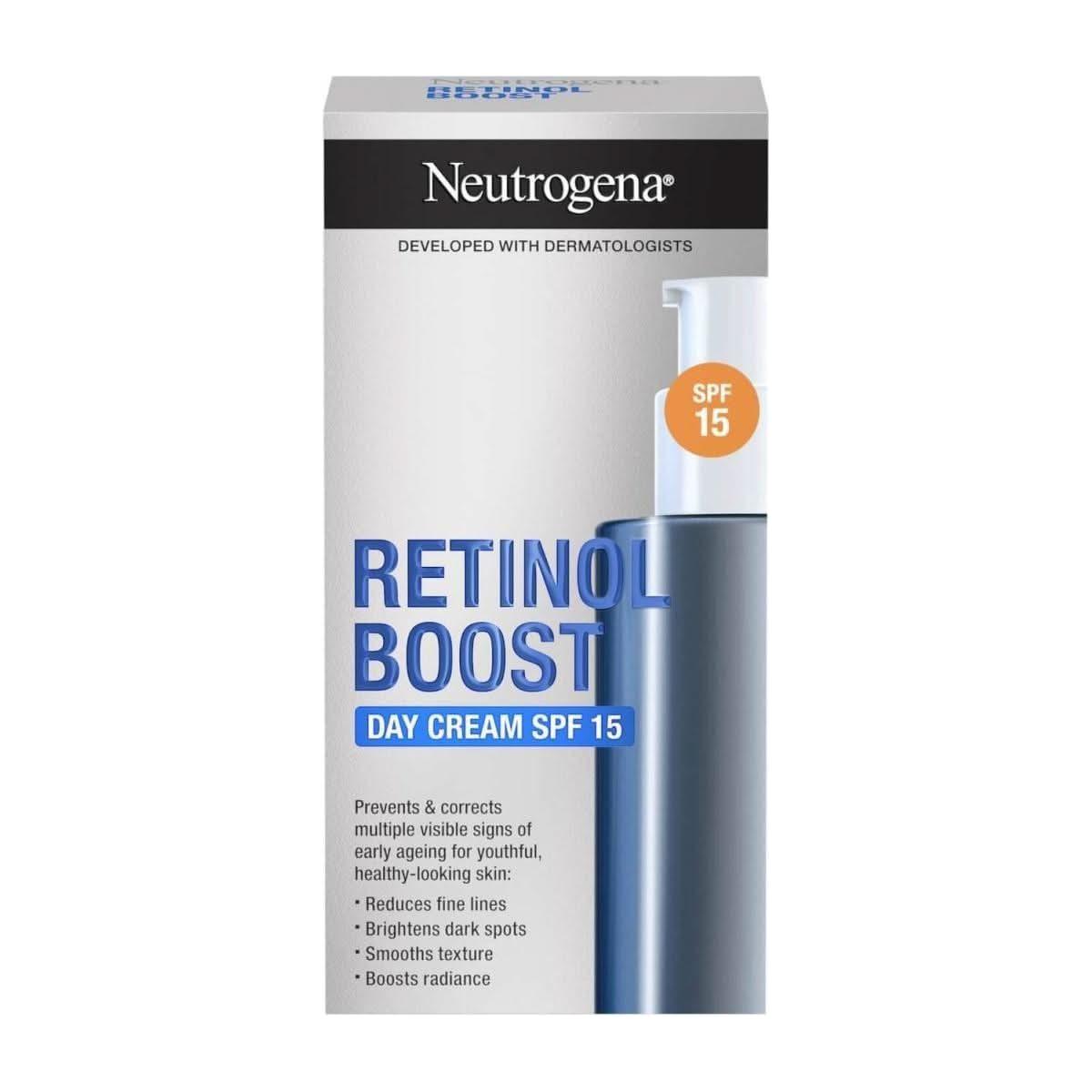 Neutrogena Retinol Boost Day Cream SPF 15 – 50ml | Anti-Aging, Brightening & Hydrating Daily Moisturiser Neutrogena Retinol Boost Day Cream SPF 15 50ml - Glam Global UKNeutrogena