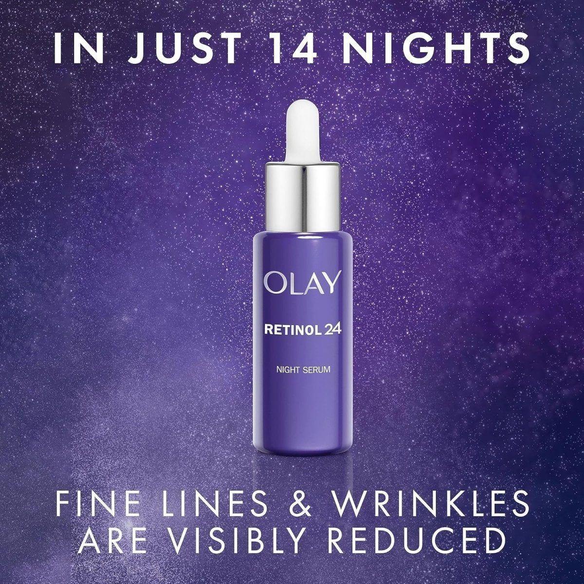 Olay Retinol Serum for Face, 24 Night Serum con complejo de retinoides + vitamina B3 - 40 ml Olay Retinol Serum for Face, 24 Night Serum with Retinoid Complex + Vitamin B3 - 40ml - Glam Global UKOlay