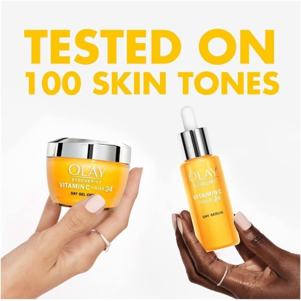 Olay Vitamin C + AHA24 Sérum en gel de día con vitamina C, AHA y niacinamida - 40 ml Olay Vitamin C + AHA24 Day Gel Serum - 40ml | Brightening Serum with Vitamin C, AHA & Niacinamide - Glam Global UKOlay