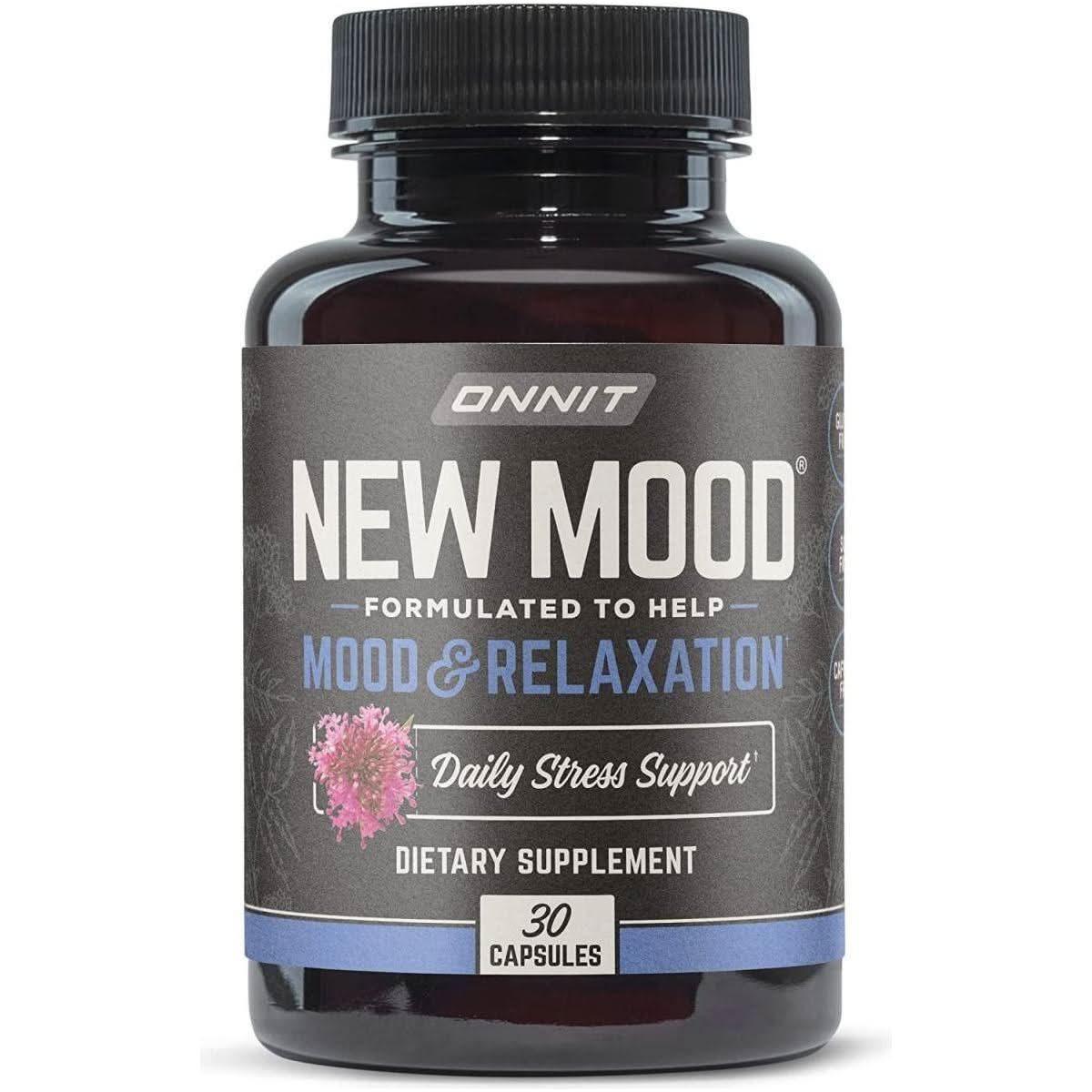 Onnit New Mood – Stress Relief, Sleep & Mood Support (30 Capsules) | Relax & Unwind Naturally Onnit New Mood - Occasional Stress Relief, Sleep and Mood Support Supplement, 30 Count - Glam Global UKOnnit