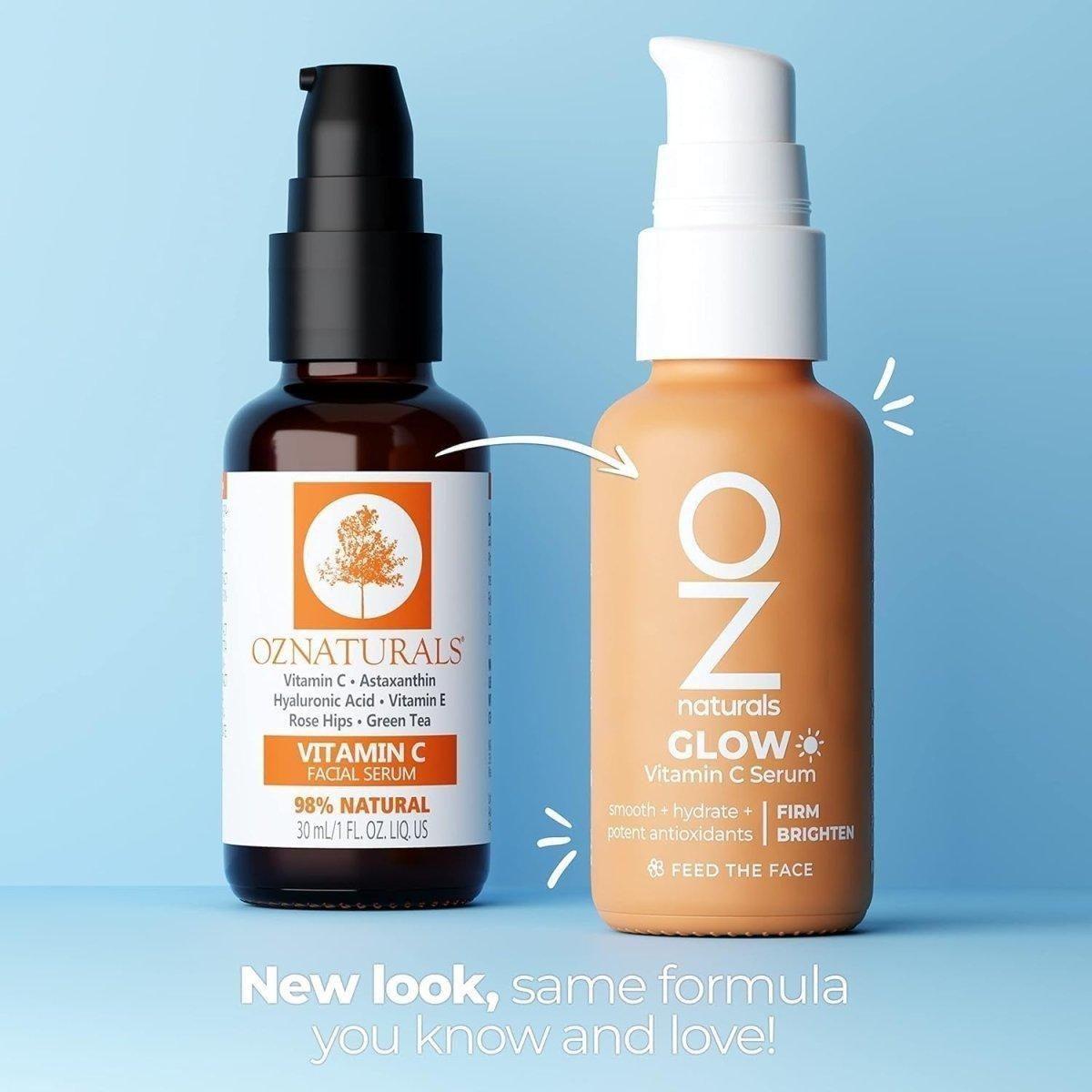 OZNATURALS GLOW Serum – 30ml | Vitamin C Brightening Serum with Rose Hips & Astaxanthin OZNATURALS GLOW SERUM: Vitamin C Serum - 30ml - Glam Global UKOZNATURALS
