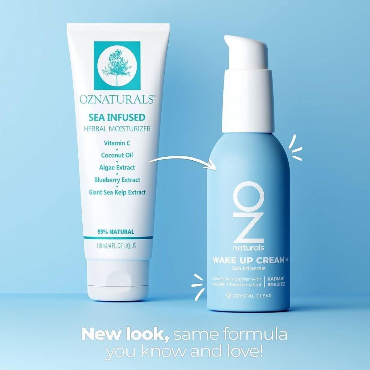 OZNATURALS Wake Up Cream – Lightweight Daily Moisturizer – 50ml | Brightening, Hydrating & Protective Skincare OZNATURALS WAKE up CREAM: Vitamin C Moisturizer, Sea Infused Herbal - 90ml - Glam Global UKOZNATURALS