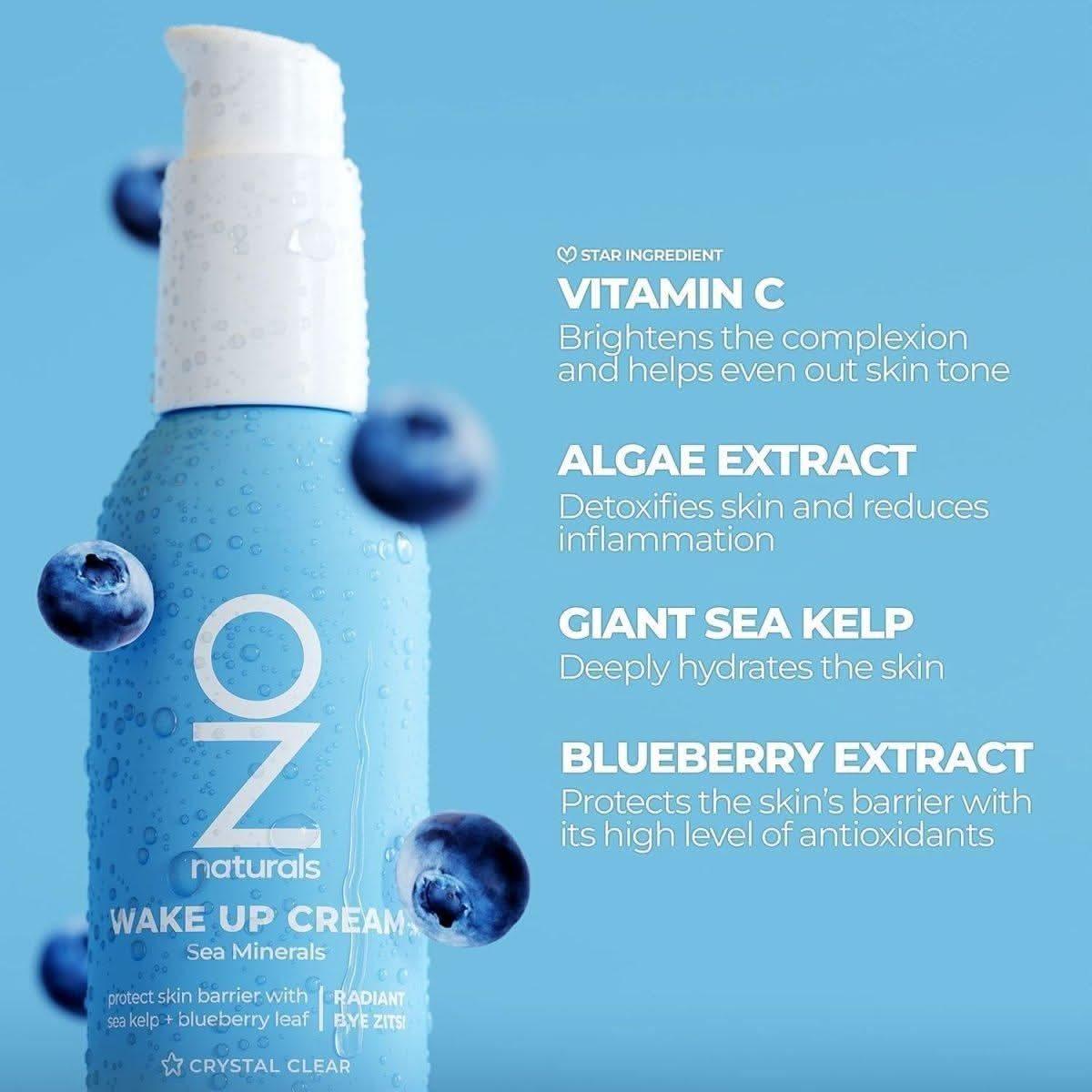 OZNATURALS Wake Up Cream – Lightweight Daily Moisturizer – 50ml | Brightening, Hydrating & Protective Skincare OZNATURALS WAKE up CREAM: Vitamin C Moisturizer, Sea Infused Herbal - 90ml - Glam Global UKOZNATURALS