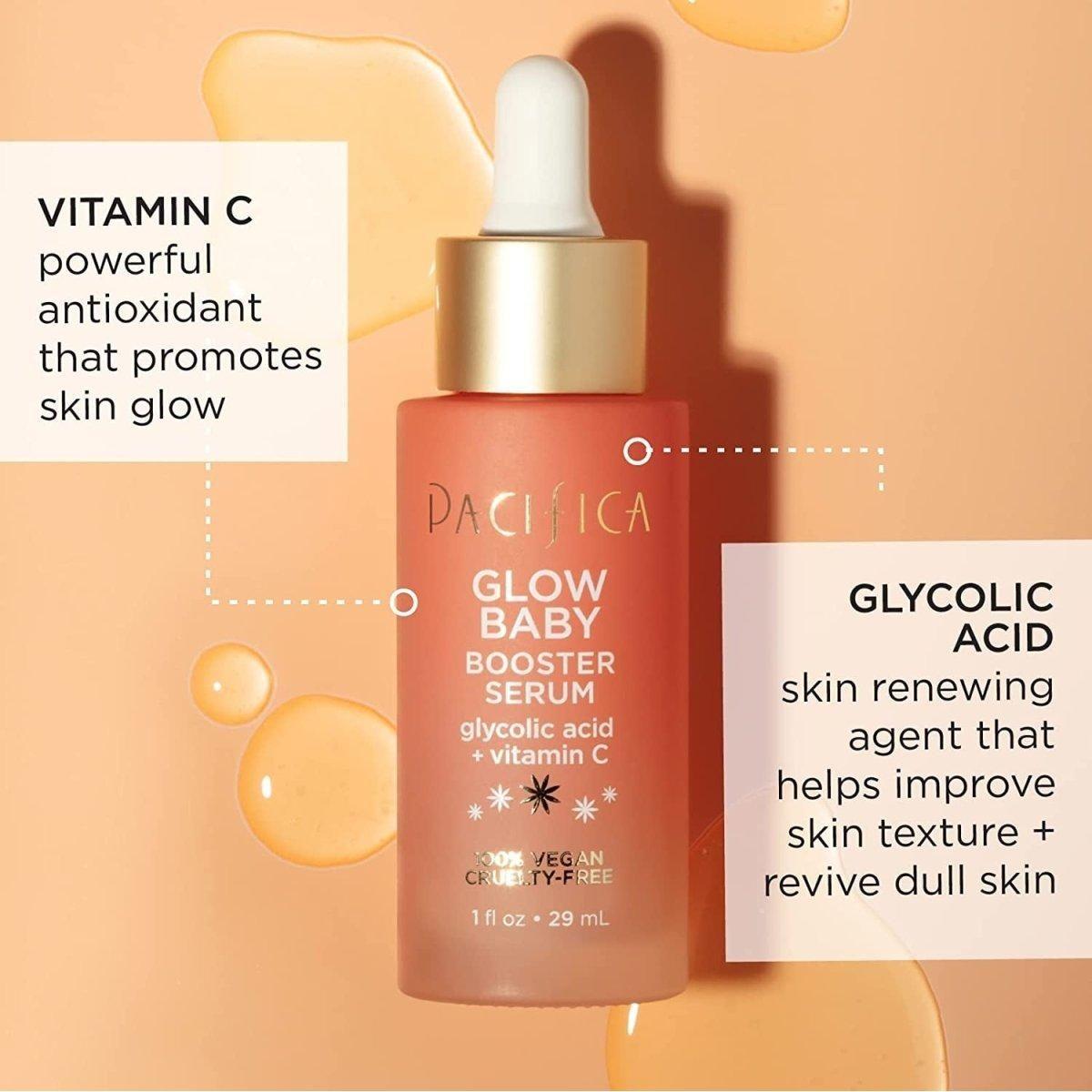Pacifica Glow Baby Booster Serum – 30ml | Vitamin C + Glycolic Acid Brightening & Hydration Serum Pacifica Glow Baby Booster Serum - 30ml - Glam Global UKPacifica