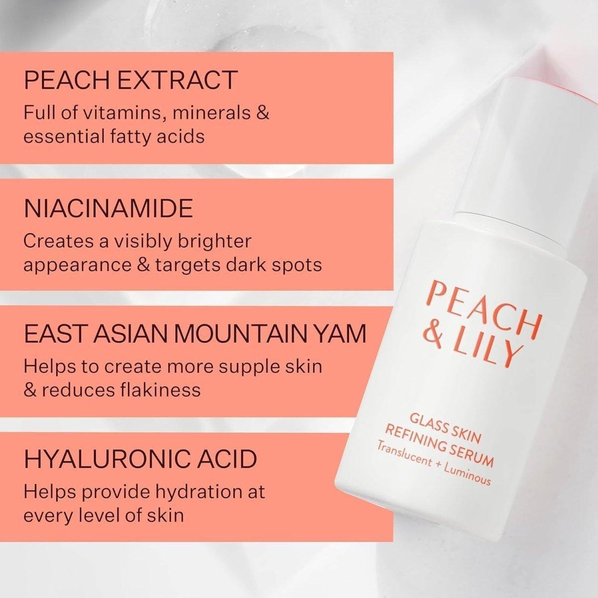 Peach & Lily Glass Skin Refining Serum – 40ml | Brightening, Firming & Hydrating K-Beauty for Radiant Skin Peach & Lily Glass Skin Refining Serum - 40ml | Brightening, Firming & Hydrating Skincare - Glam Global UKPeach & Lily