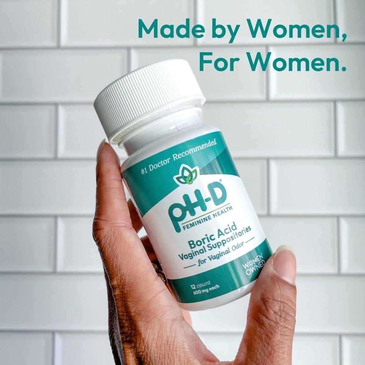Ph-D Feminine Health - 600mg Boric Acid Suppositories | Doctor-Recommended for Vaginal Odor & pH Balance Ph - D Feminine Health - 600 Mg Boric Acid Suppositories for Vaginal Odor Use - Glam Global UKPh - D Feminine Health