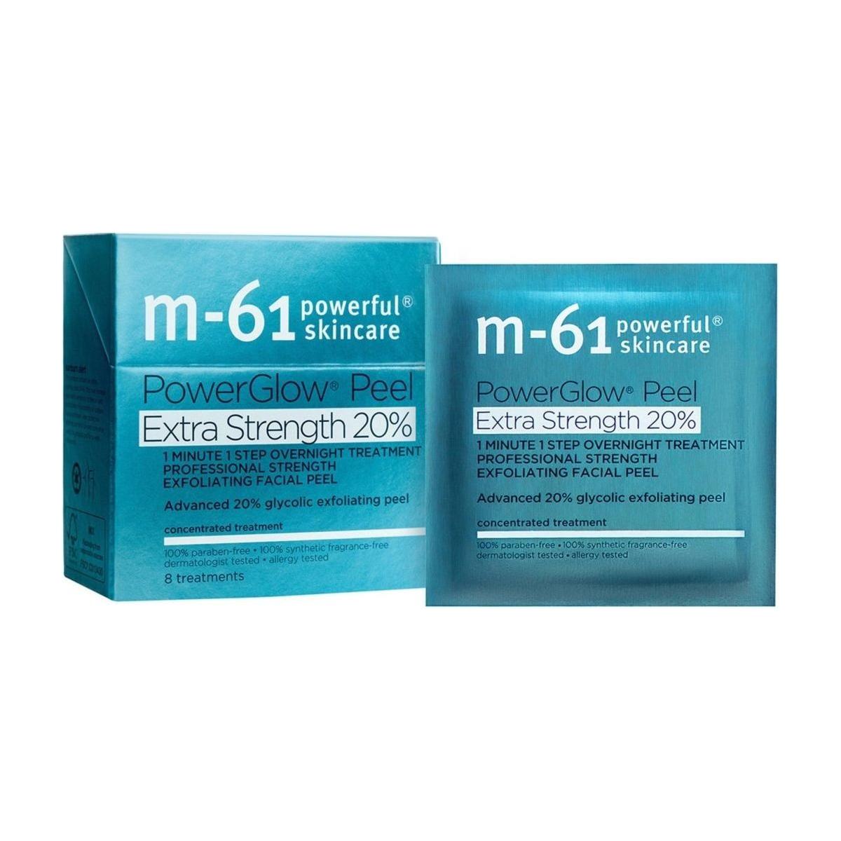 M-61 PowerGlow Peel Extra Strength 20% – 20 Treatments | Pro-Strength Glycolic Acid Resurfacing Pads M - 61 PowerGlow Peel Extra Strength 20% - 20 Treatments - Glam Global UKM - 61