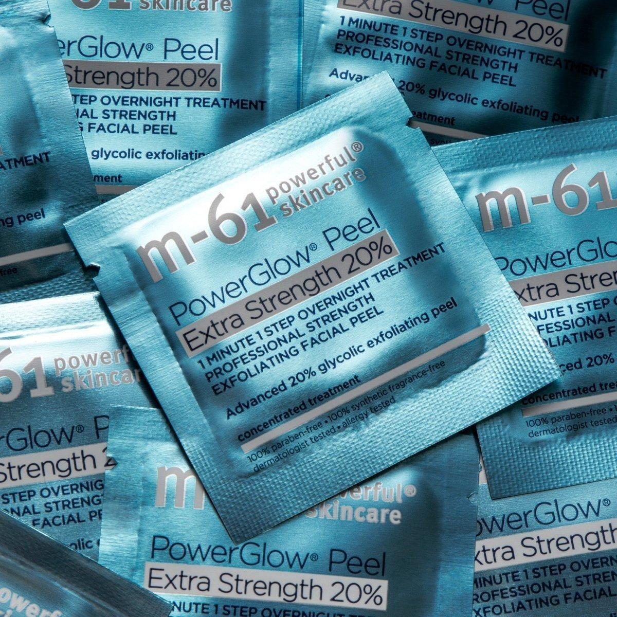 M-61 PowerGlow Peel Extra Strength 20% – 20 Treatments | Pro-Strength Glycolic Acid Resurfacing Pads M - 61 PowerGlow Peel Extra Strength 20% - 20 Treatments - Glam Global UKM - 61