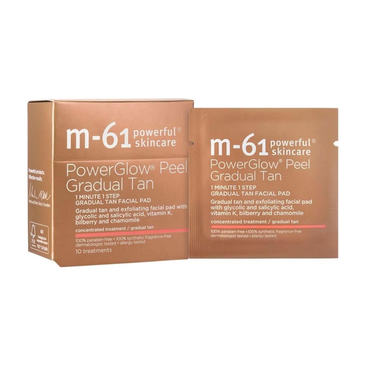 M-61 PowerGlow Peel Gradual Tan – 30 Treatments | Exfoliating Glow Pads with Glycolic Acid & Gradual Tan M - 61 Powerglow Peel Gradual Tan - 30 Treatments - Glam Global UKM - 61