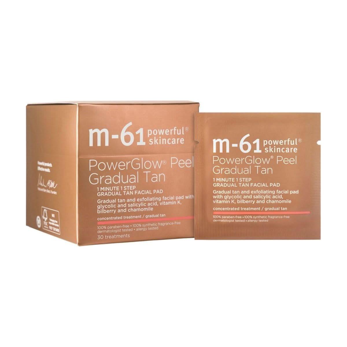 M-61 PowerGlow Peel Gradual Tan – 30 Treatments | Exfoliating Glow Pads with Glycolic Acid & Gradual Tan M - 61 Powerglow Peel Gradual Tan - 30 Treatments - Glam Global UKM - 61
